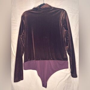 Express Brown Velvet Bodysuit